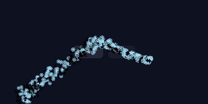 Snowflake cursor running on a page